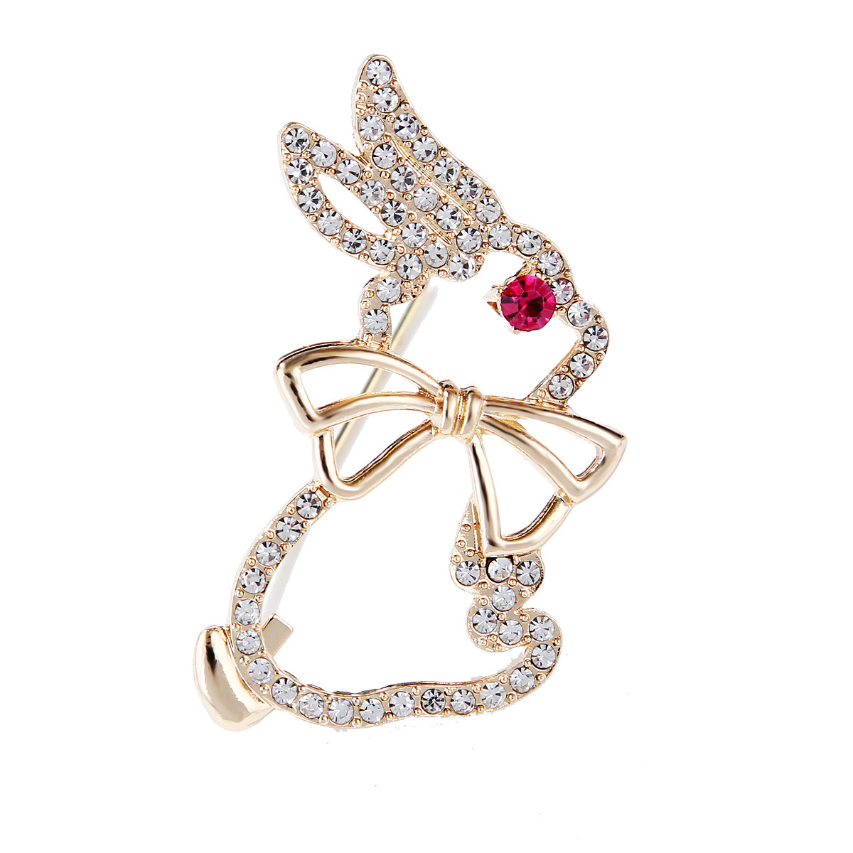 nuova spilla carina con dodici segni zodiacali a forma di coniglio per uomo e donna, spilla leggera e lussuosa con temperamento riempito di diamanti per uomo e donna_voghion.com