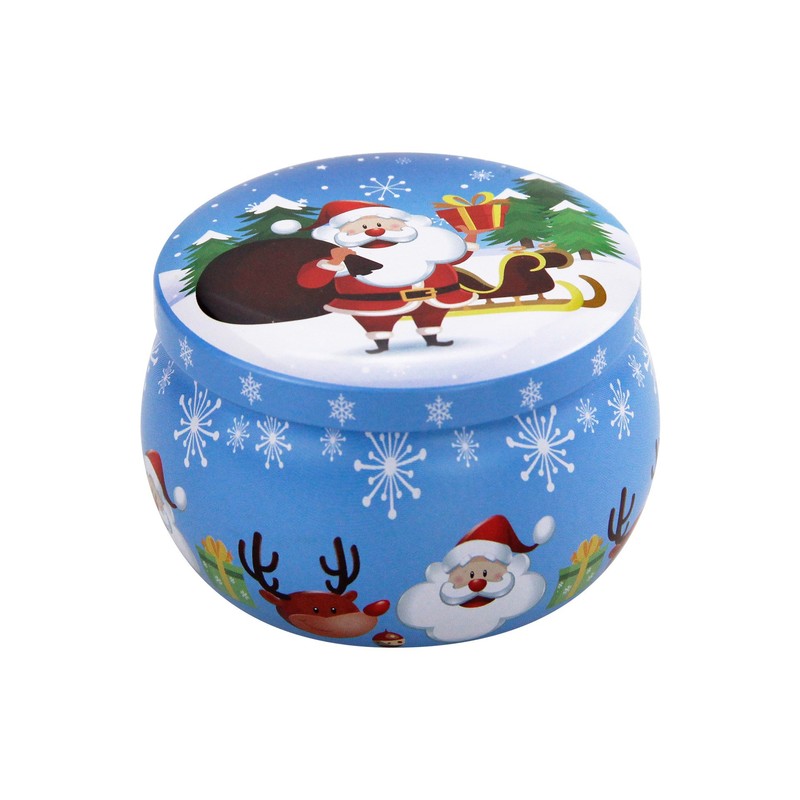 新しい 2.2 オンスブリキクリスマス香りキャンドル缶在庫卸売ホリデープロモーション包装クリスマス缶|undefined