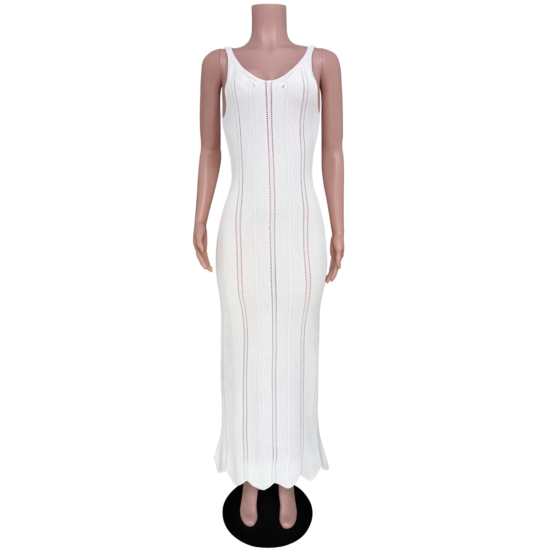 Women's Sheath Dress Sexy V Neck Backless Sleeveless Solid Color Maxi Long Dress Holiday Daily display picture 1