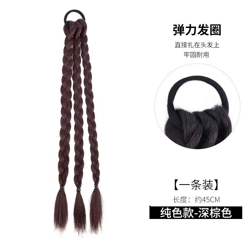 Trenza de peludo para niños Trenza de boxeo dulce y fresca Trenza de doble cola de caballo simulación Trenza de giro tipo correa Trenza de espina de pescado Trenza sucia de chica caliente