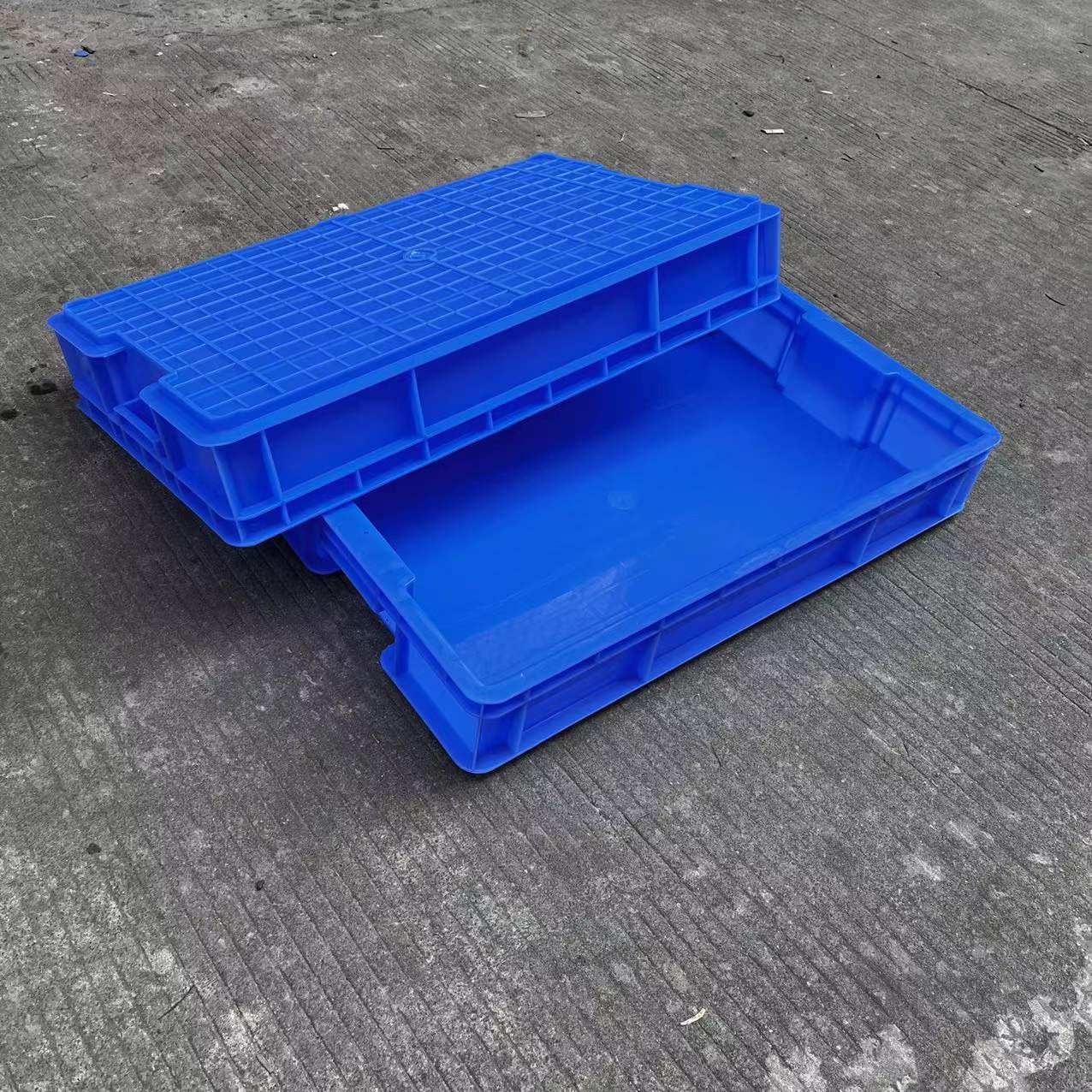 660*400*110塑料中转箱 长方形加厚收纳箱 蓝色箱子 五金箱