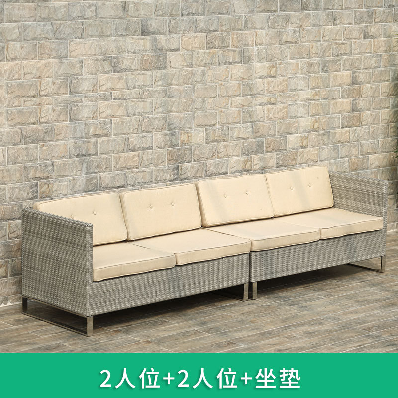 Al Aire Libre sofá de ratán Villa jardín al aire libre patio ocio sala de estar Silla de ratán mesa de té protección solar impermeable combinación de muebles