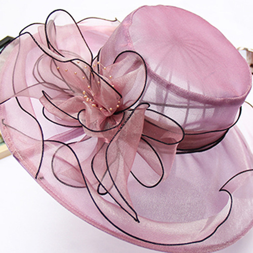 Summer Large Brim Mesh Hat for Girls, European and American Style Organza Outdoors Beach Hat, Travel Sun Hat Cooling Hat
