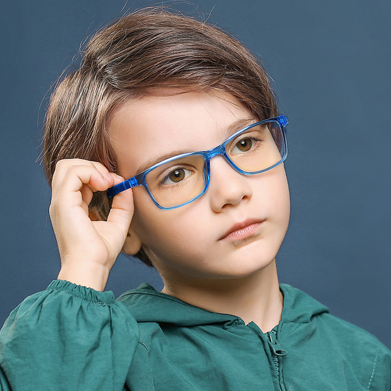 Fashionable Children's Anti-blue Light Glasses Children's Anti-blue Light TR90 Flat Glasses Personalized Square Frame MGF8100