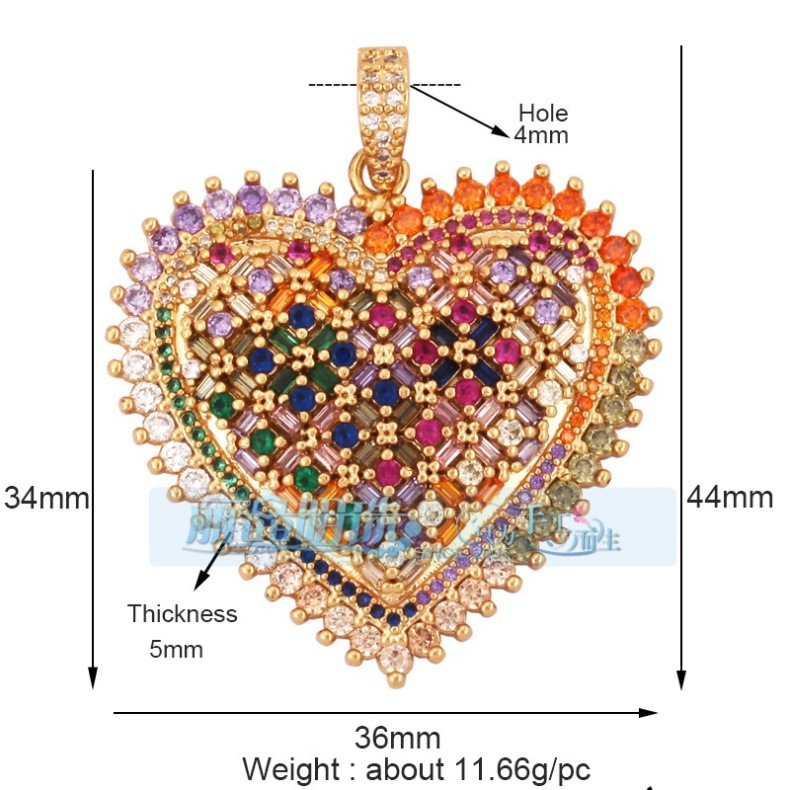 3g Weight Pendant Jewelry Making Type DIY Jewelry Accessories Classification 1 Piece Quantity Copper Material Heart Shape Pattern Hip-Hop, Vintage Style Style 1 Piece Copper Heart Shape Pendant 34