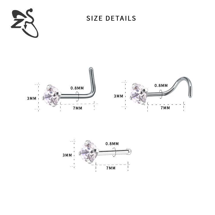 Silver pointed spike labret stud material detail