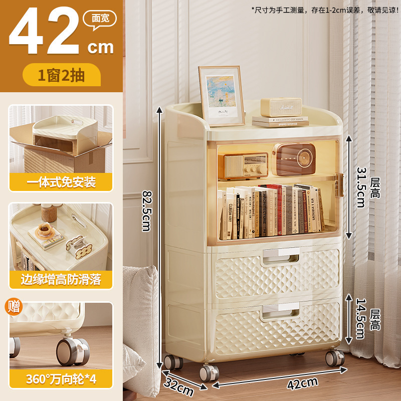 【新家的100个快递】奶油风小推车置物架大容量多层可移动收纳架|undefined