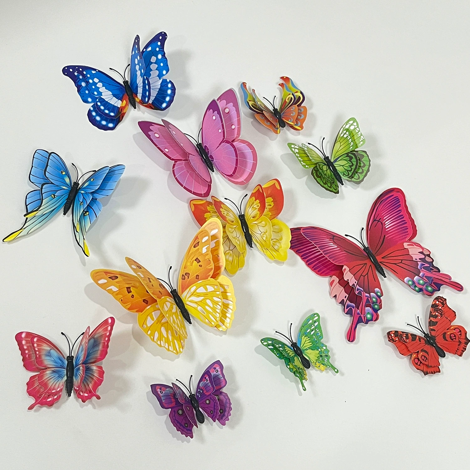 3d трехмерная бабочка домашний декор симуляции бабочка гостиная креативная наклейка двухслойная бабочка фон украшения настенная наклейка