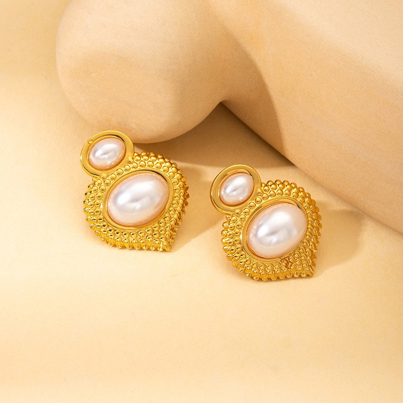 더블 진주 귀걸이