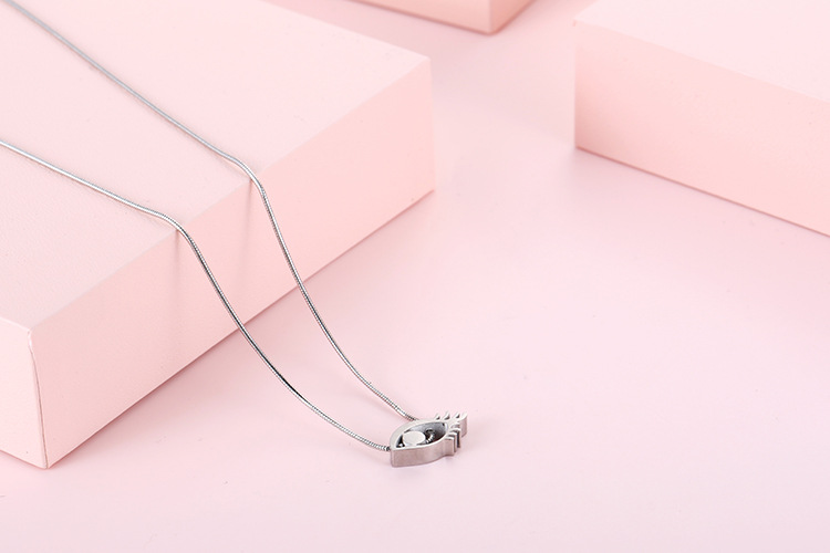 fashion golden eye titanium steel clavicle chain earrings set wholesale Nihaojewelry