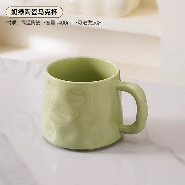 Керамическая кружка Ceramic Mark, нишевый дизайн 2024, с опциональной ложкой AISI 304