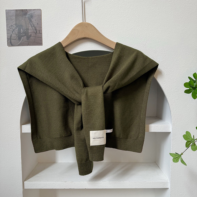 Chal de punto de alta calidad, todo fósforo, delgado, cuello falso, nicho, color sólido, estilo occidental, cintura, chal de moda, chaleco pequeño