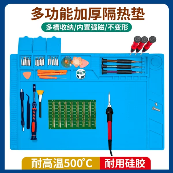 Cross-Border Applicable Computer and Mobile Phone Repair Workbench Silicone High Temperature Resistant Table Mat Repair Insulation Pad Hot Air Gun Soldering Station