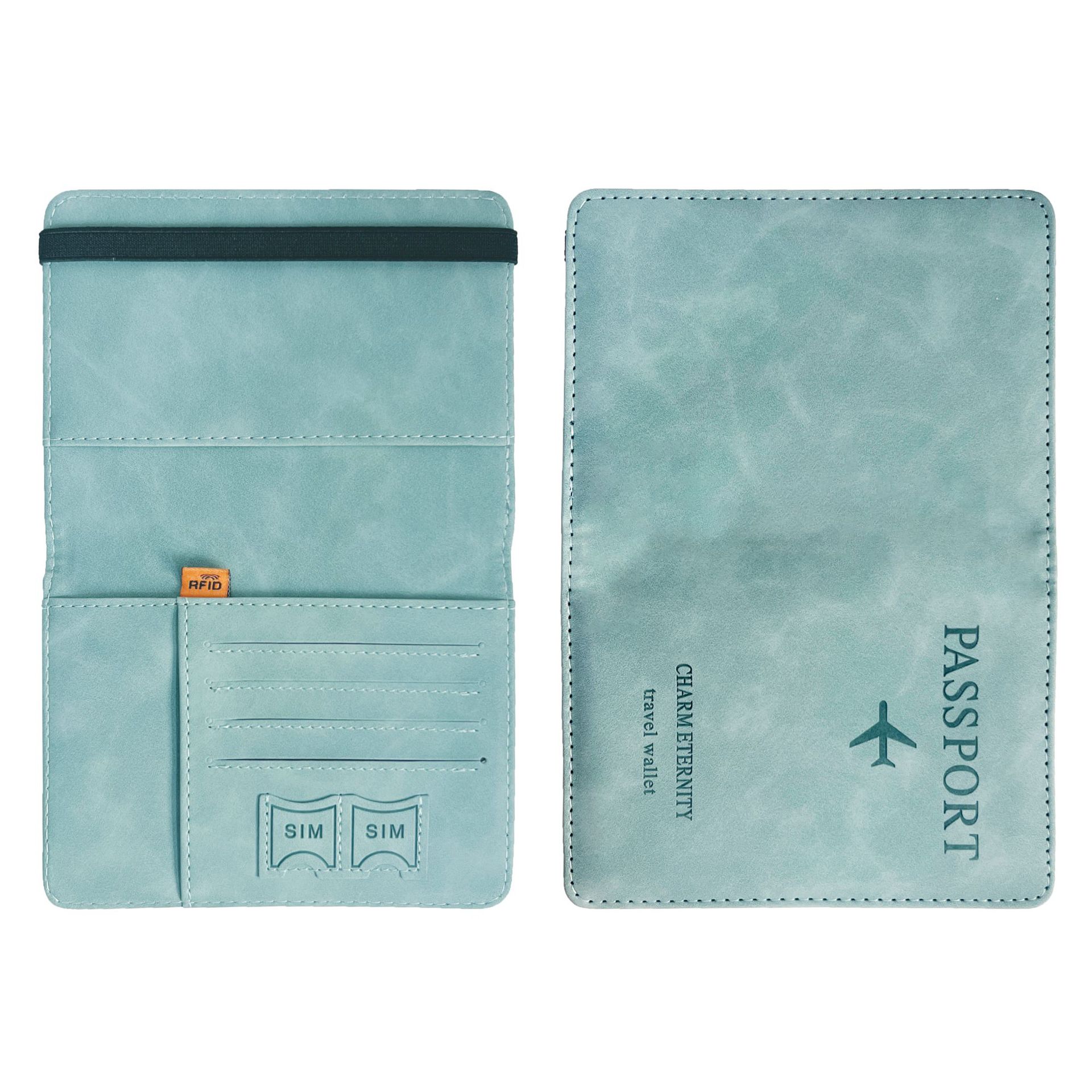 Travelwallet transfronteriza PU cuero titular de la tarjeta titular del pasaporte RFID pasaporte titular de la cubierta de múltiples funciones de la bolsa de identificación al por mayor