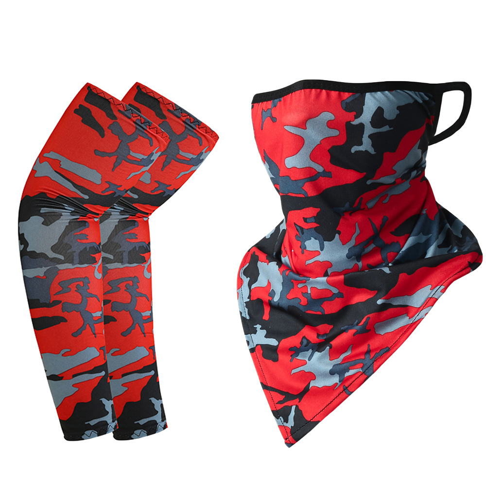 38+삼각 스카프 위장 레드