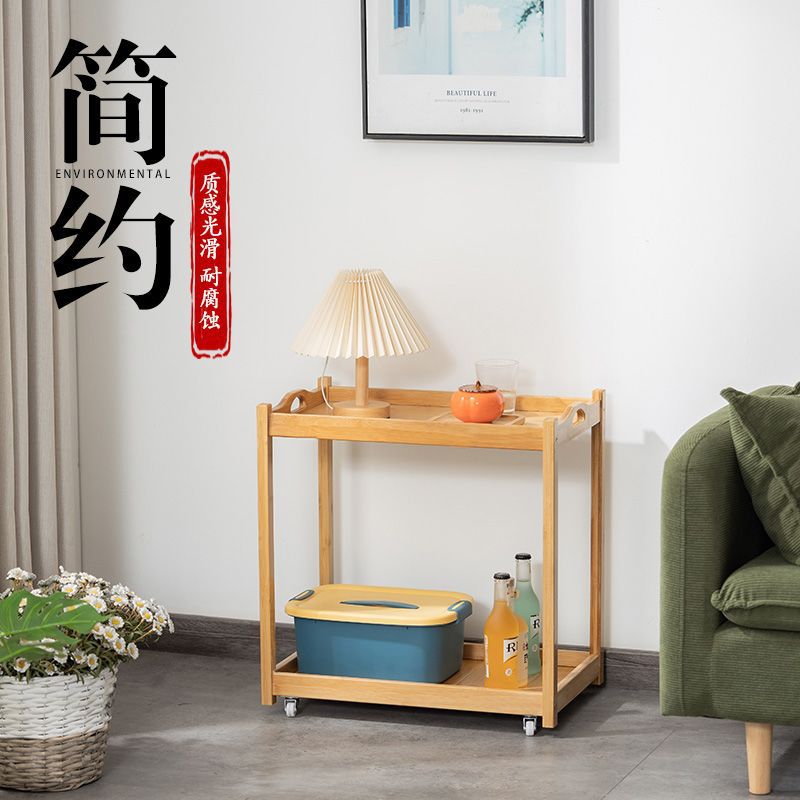 Salón de estar móvil con ruedas de almacenamiento carro pequeño sofá lado de mesa de té de alquiler de casa de cabecera de cama red estante de almacenamiento