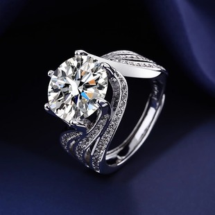 III Love Moissanite Ring Women's S925 Sterling Silver 3 karat High-end Light Luxury Wedding Ring Cross-border Explosions