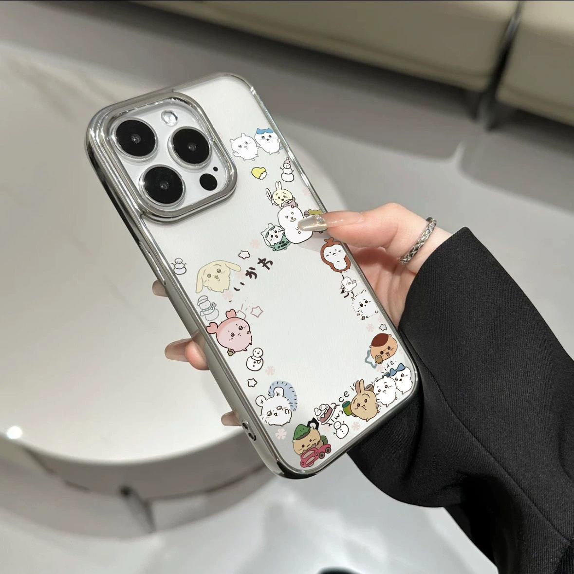 Apple, совместимый мультяшный серебристый чехол для телефона pro, 15promax, 14plus