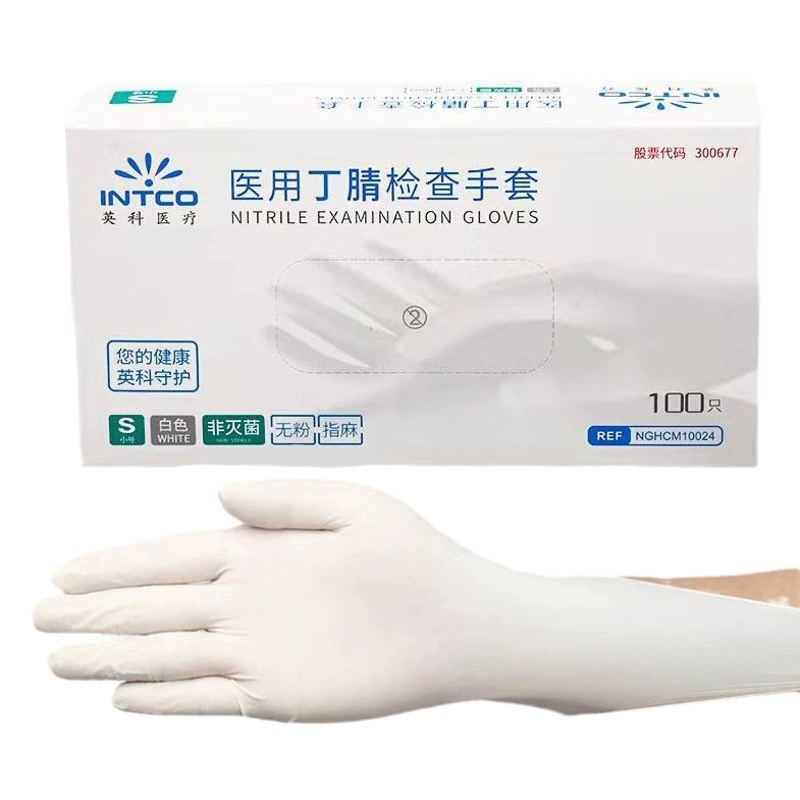 Yingke Медицинские Одноразовые Белые медицинские нитриловые смотровые перчатки оптом Ding Qing Oral Clinic Кейтеринг Пищевой