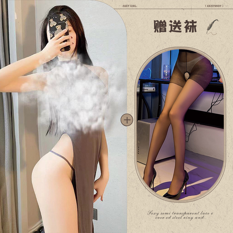 그레이+092 오픈 양말 블랙