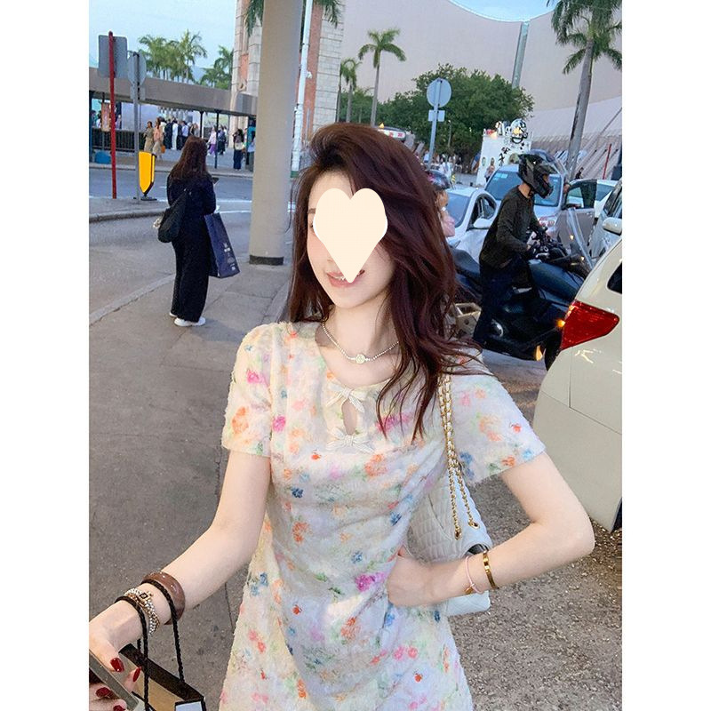 女性のためのデザインされたハイエンドジャカードドレス夏の新しい気質小さな香りのウエストスカート|undefined