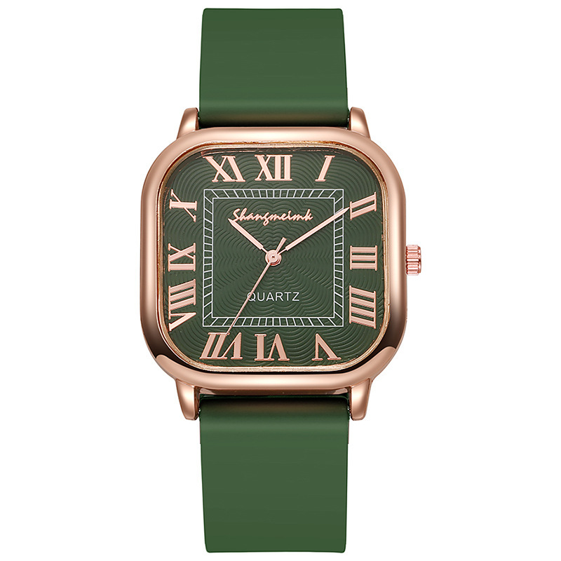 Nueva moda cuadrada cinturón de reloj femenino escala romana estilo antiguo cuarzo todo fósforo reloj de mujer al por mayor