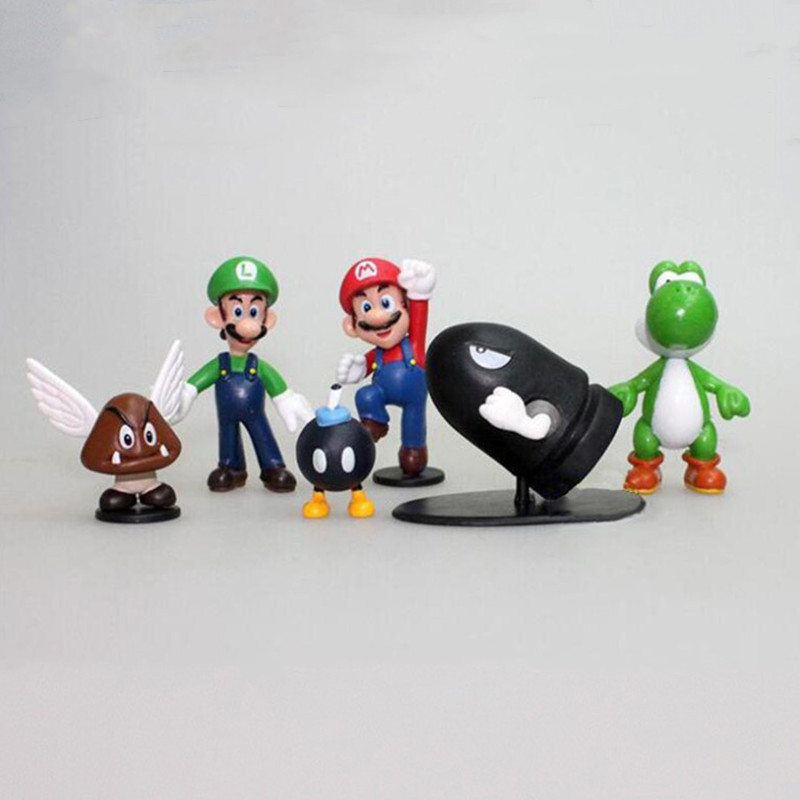 跨境6款超级玛丽手办 Super Mario马里奥盒装公仔摆件 游戏周边-阿里巴巴