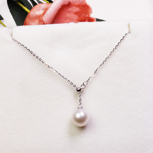 Factory Direct Supply Zhuji Freshwater Pearl Necklace S925 Silver Y-Shaped Chain Fashion Round Bead Pendant Clavicle Chain Wholesale