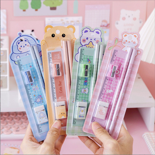 Kids' 6th Birthday Gift Set of 5 Stationery Items for Students, Kindergarten Prizes and Rewards, Pencils and Rulers, School Supplies