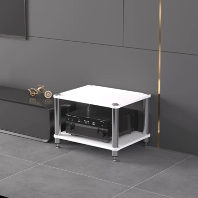 Amplifier Stand, Audio Cabinet, Audio-Visual | Electric car big tripod - two-layer-conjoined-white