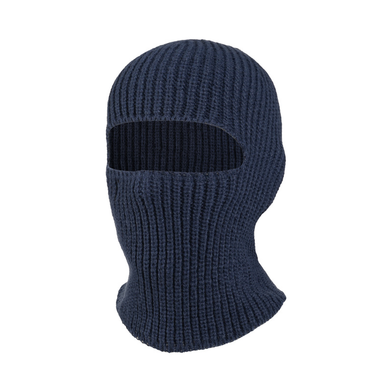 Sombrero de balaclava para hombres de invierno para montar calentamiento a prueba de viento gorra de lana de punto gruesa gorra máscara fría gorra