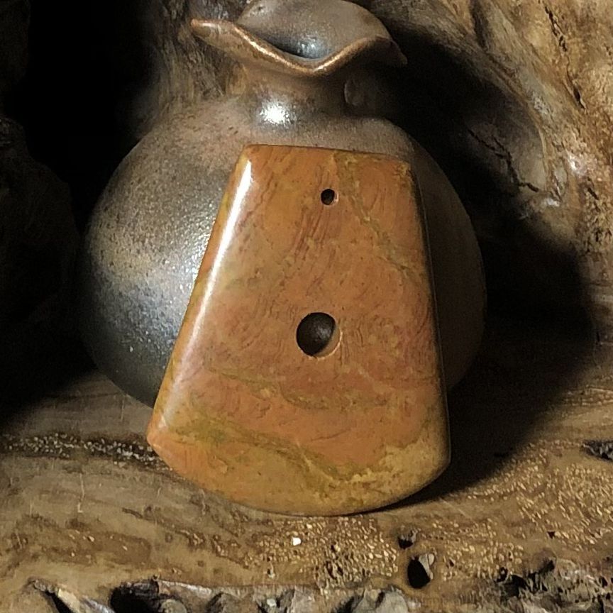 厂家批发泗水滨红黄砭石福在眼前平安扣项链吊坠配饰挂件