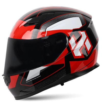 unisex electric car helmet, Motosiklet kaskı (dəbilqə) - black-red-speed-black-m