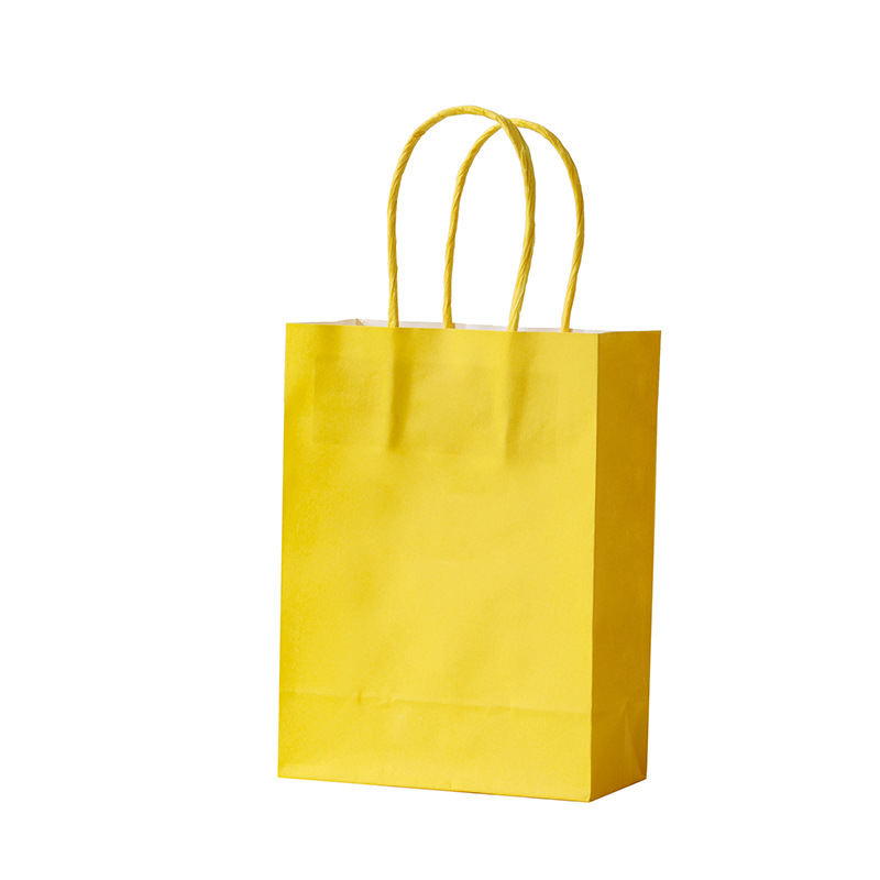 Mini bolsa de regalo portátil de color sólido de papel Kraft simple regalo de color caramelo compras bolsa de papel de embalaje universal