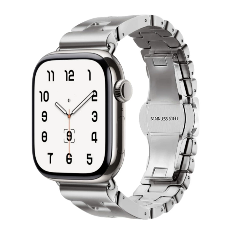 Подходит для Apple Watch с новым замком бабочка H-образной формы стальной ремень iWatch S10 ремешок