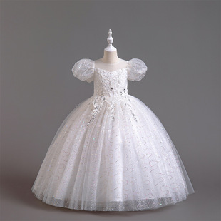 Girl's Dress One Year Old Children's Dress Princess Wedding Dress Amazon AliExpress Flower Girl Show High-end Performance Dress New