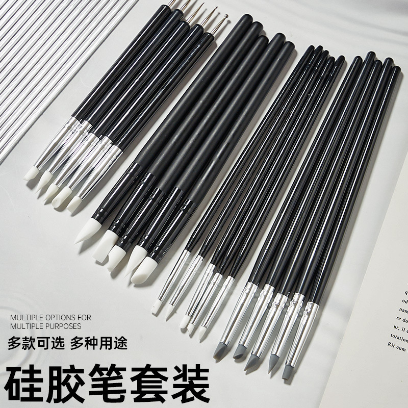 工場直売5本シリカゲルペンネイル透かし彫り彫刻エンボスカラー絵画ペン陶泥粘土軟陶工具|undefined