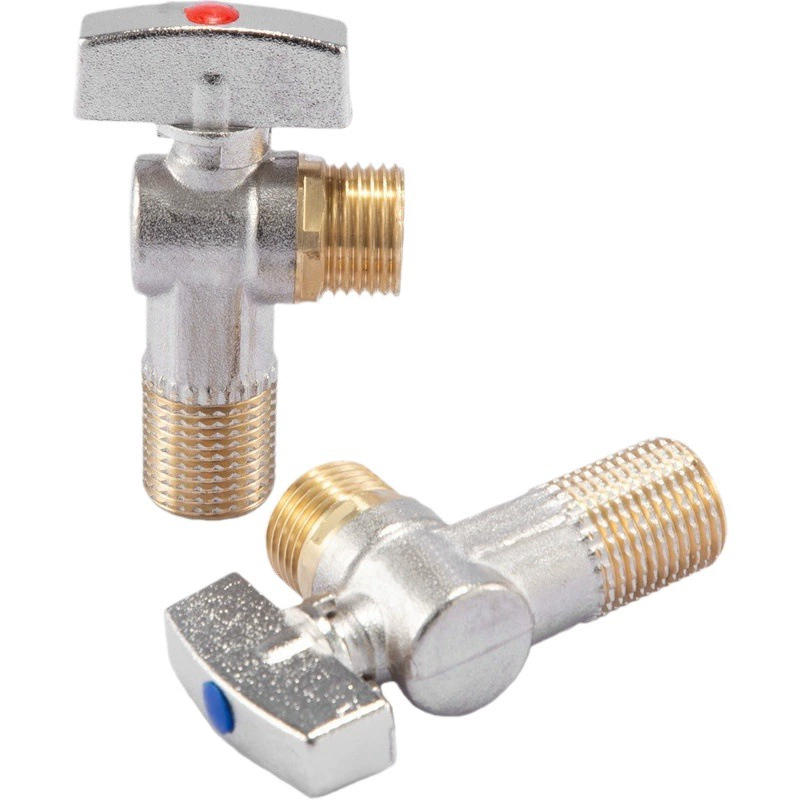 4 точки 6 баллов все медный корпус шариковый сердечник большой угол потока клапан стоп кран переключатель водонагреватель Туалет треугольный клапан холодной и горячей воды