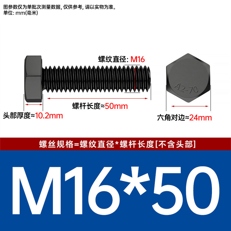Болт шестигранный Johnson M16x50