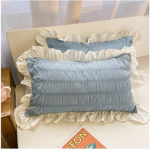 枕套ins少女心公主风小清新可爱纯色单人韩版花边宿舍学生女简约