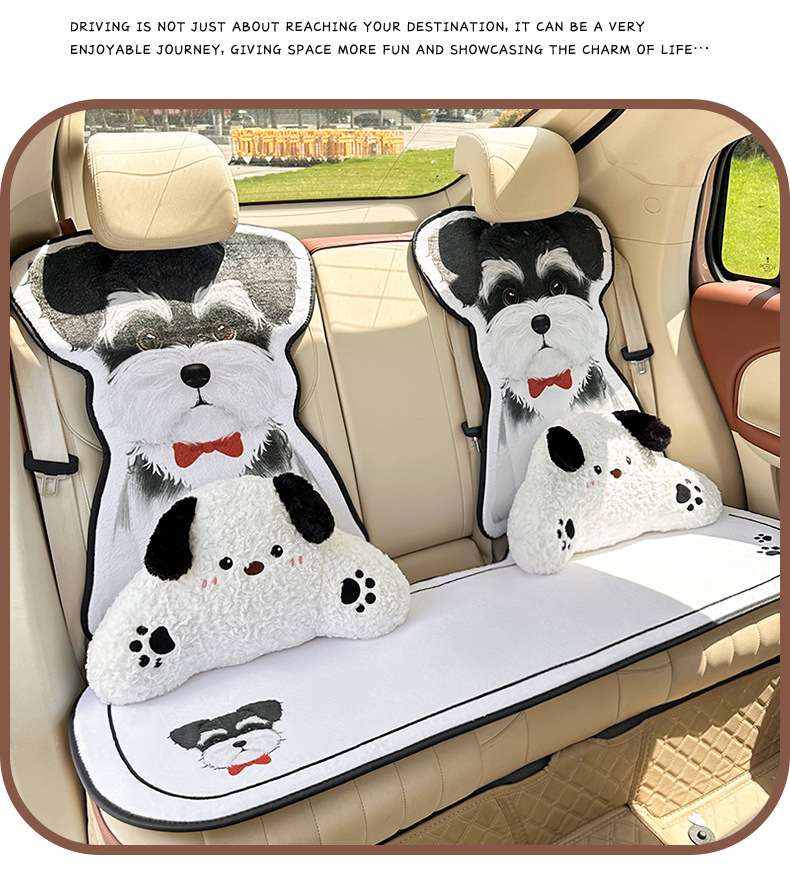 Winter plush car seat cushion, cartoon cute single-piece car seat pad, universal warm and thickened car seat cover