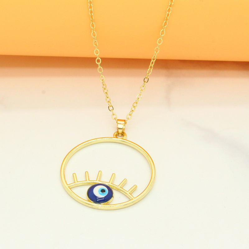 New Fashion Round Hollow Eyelashes Eye Necklace display picture 7