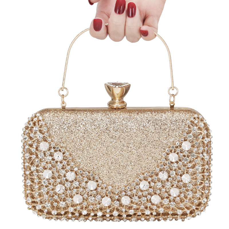 Warm Bella cross-border new evening bag European and American women's handbag Diamond-embedded banquet clutch dress evening bag