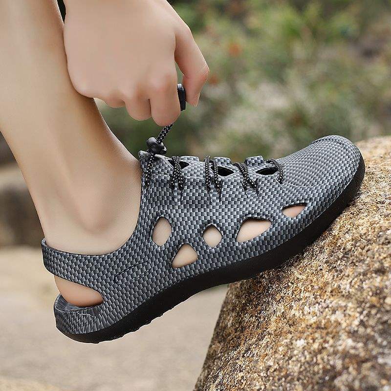 Sandals Men's Outdoor Sports Hiking Wading Shoes Soft Sole Non-Slip Anti-Odor Cut Out Beach Driving Casual Clogs