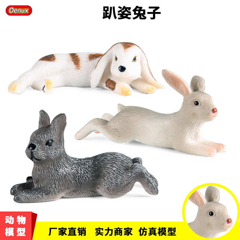 children Science and Education simulation animal Model Toys Decoration Netherlands Cacalia Lop Poultry rabbit small-scale