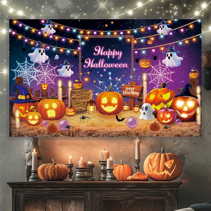 Cross-Border European and American Halloween Party Car Bar Decoration Halloween Hanging Cloth Pumpkin Skull Photo Background Flag Cloth Cross-Border European and American Halloween Party Car Bar Decoration Halloween Hanging Cloth Pumpkin Skull Photo Background Flag Cloth