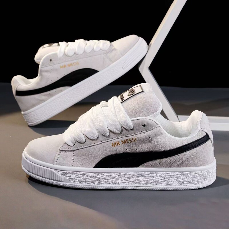 Korean Style Niche Design Bread Shoes for Women Spring New Student Sneakers Thick Sole Versatile Casual Sports White Shoes