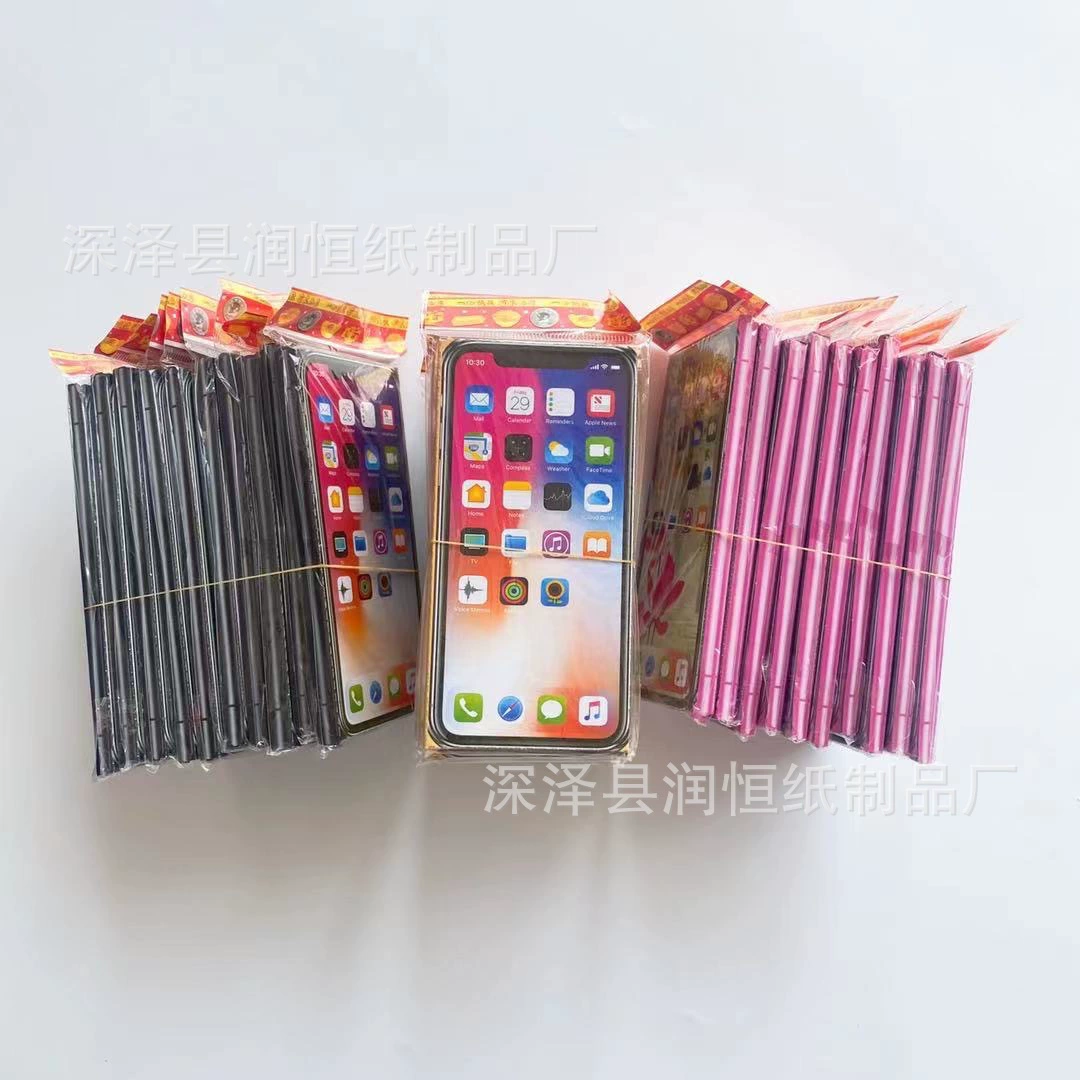 Жертвенное снаряжение, готовые изделия для мобильных телефонов с искусственным стереофоническим звуком, смешанные цвета, мобильные телефоны, связанные бумагой, похоронные принадлежности