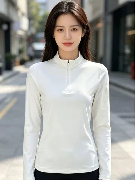 Kojia store's same style Korean casual long-sleeve sweatshirt, small tree design, quick-drying athletic and fitness wear, suitable for autumn and winter running for women