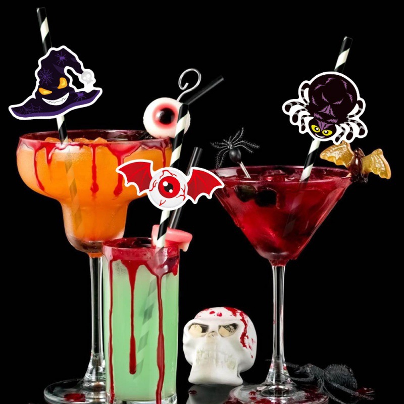 Amazon Halloween Party Decoration Straw Plug Fiesta de fantasmas bar atmósfera Disposición suministros calabaza Plug-in